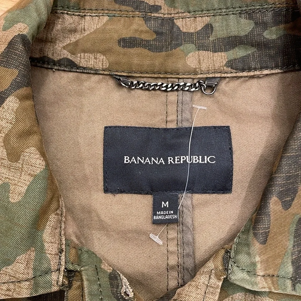 Banana Republic Men’s Army Camo 4 Pocket Jacket Medium Button Down Military Coat